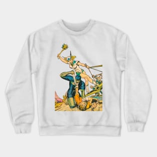 Powerful Beautiful Woman Mysta Of The Moon Warrior Sexy Girl Comic Cartoon Alien Retro Vintage Crewneck Sweatshirt